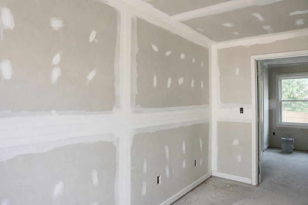 Tape and first mud coat photo